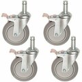 Nexel CA5BP4 4 Swivel Brake Stem Casters, 5in Polyurathane, 1200 lb Capacity, 4PK 798817